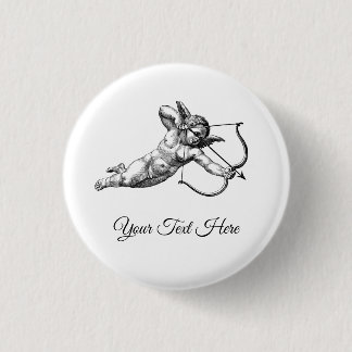 Badge Rond 2,50 Cm Autocollant Étiquette d'Amour de Chérubin Cupidon