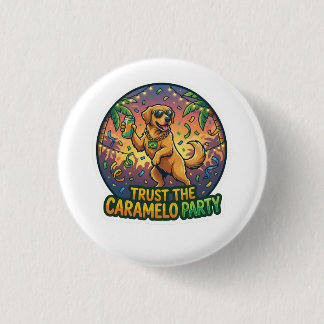 Badge Rond 2,50 Cm Autocollant Mème Drôle de Chien Caramel Fête