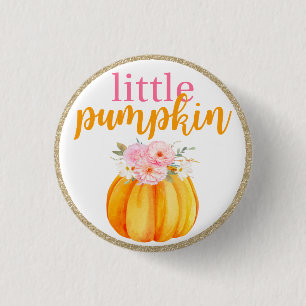 Badge Rond 2,50 Cm Automne Floral Petit Citrouille Bébé & Filles Anni