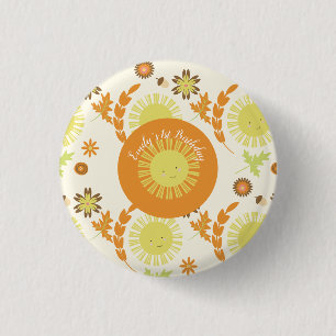 Badge Rond 2,50 Cm Automne Sunshine Automne Fête d'anniversaire
