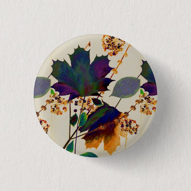 Badge Rond 2,50 Cm Autumn Leaves Royal Colors (Devant)