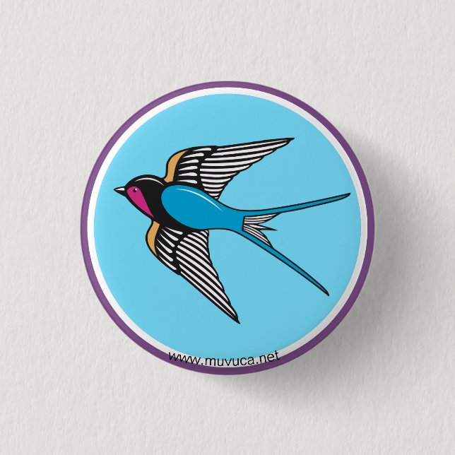 Badge Rond 2,50 Cm Avaler dans le ciel bleu (Devant)