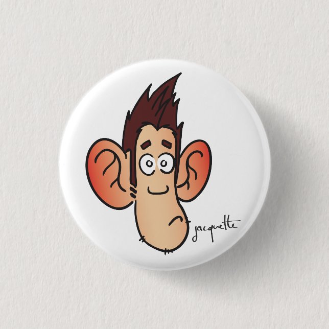 Badge Rond 2,50 Cm avatar jacquette choqué (Devant)