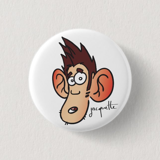 Badge Rond 2,50 Cm avatar jacquette effrayé (Devant)