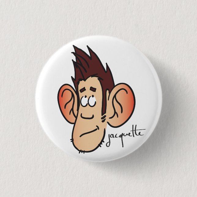 Badge Rond 2,50 Cm avatar jacquette yeux au ciel (Devant)