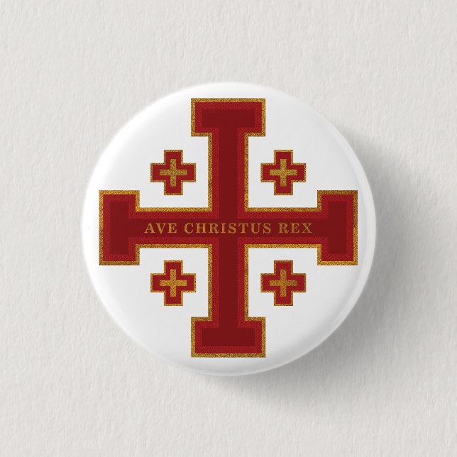 Badge Rond 2,50 Cm Ave Christus Rex (Devant)
