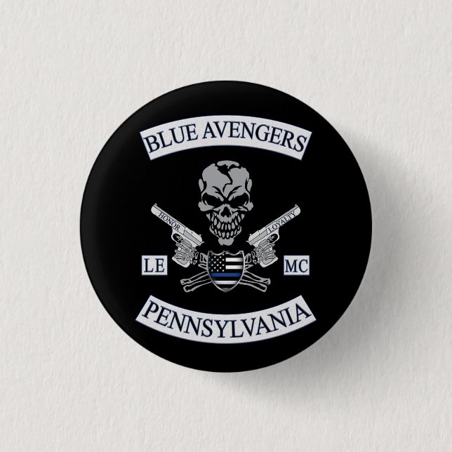 Badge Rond 2,50 Cm Avengers bleus MC Pin (Devant)