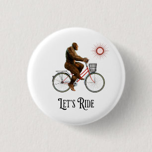 Badge Rond 2,50 Cm Aventure Cycliste Drôle de Bigfoot Rétro