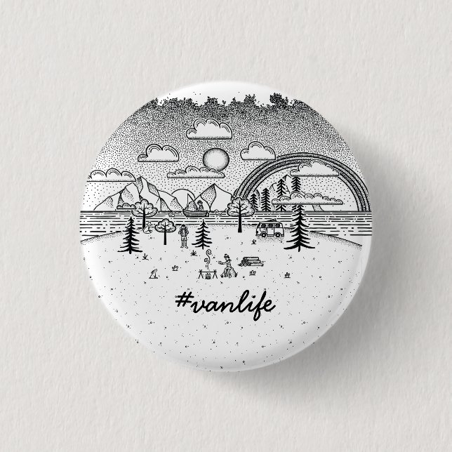 Badge Rond 2,50 Cm Aventure extérieure d'été d'amusement de #vanlife (Devant)