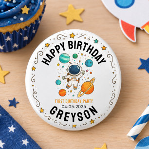 Badge Rond 2,50 Cm Aventure spatiale 1er anniversaire Fête de l'esp