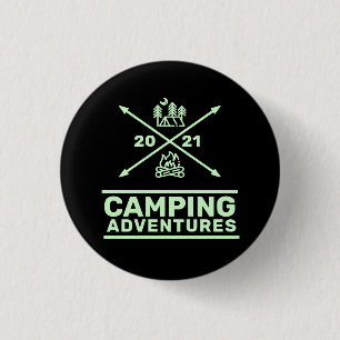 Badge Rond 2,50 Cm Aventures de camping 2021 crête minimale