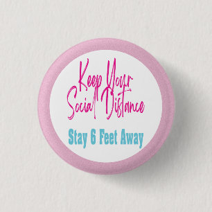 Badge Rond 2,50 Cm Avertissement de santé Coronavirus Distances socia