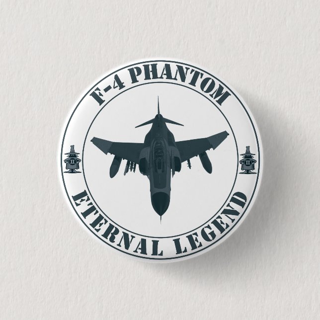 Badge Rond 2,50 Cm Avion de combat légendaire F-4 Phantom (Devant)