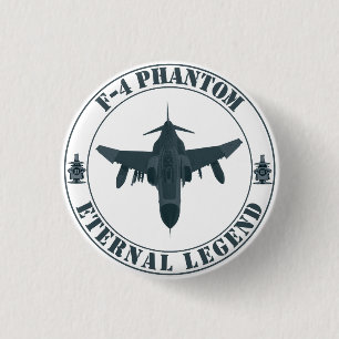 Badge Rond 2,50 Cm Avion de combat légendaire F-4 Phantom