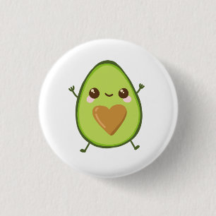 Badge Rond 2,50 Cm Avocado Heart