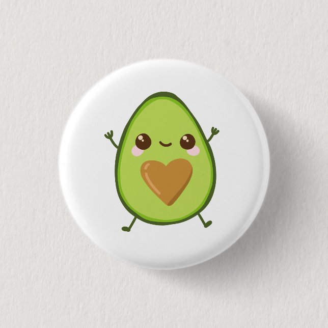 Badge Rond 2,50 Cm Avocado Heart (Devant)