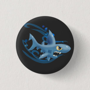 Badge Rond 2,50 Cm Awesome Requin