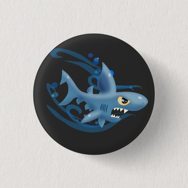 Badge Rond 2,50 Cm Awesome Requin (Devant)