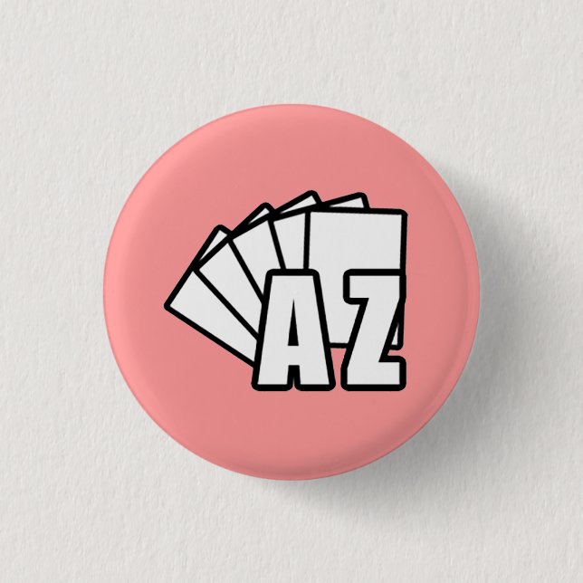 Badge Rond 2,50 Cm AZMagicPlayers.com - bouton rouge (Devant)