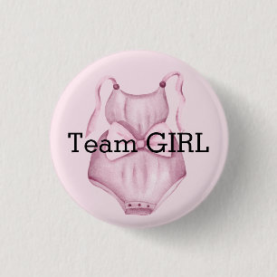 Badge Rond 2,50 Cm Baby Genre révéler équipe fille