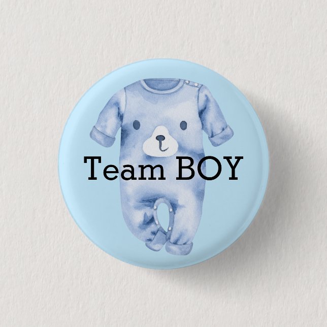 Badge Rond 2,50 Cm Baby Genre révéler l'équipe garçon (Devant)