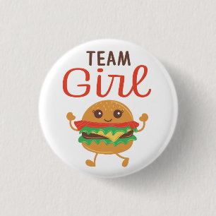 Badge Rond 2,50 Cm Baby-Q Team Girl burger genre révéler bouton