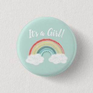 Badge Rond 2,50 Cm Baby shower arc-en-ciel Boho