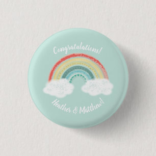 Badge Rond 2,50 Cm Baby shower arc-en-ciel Boho