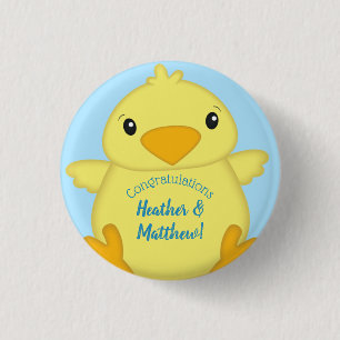 Badge Rond 2,50 Cm Baby shower blanc