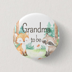 Badge Rond 2,50 Cm Baby shower boisé mignon Thème grand-mère à être