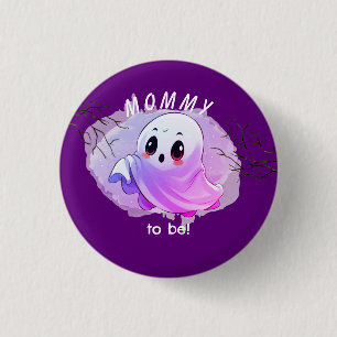 Badge Rond 2,50 Cm Baby shower Boo Halloween Deep Purple Theme Party