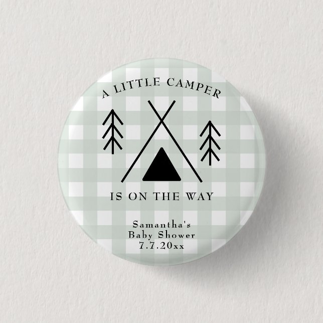 Badge Rond 2,50 Cm Baby shower camping (Devant)