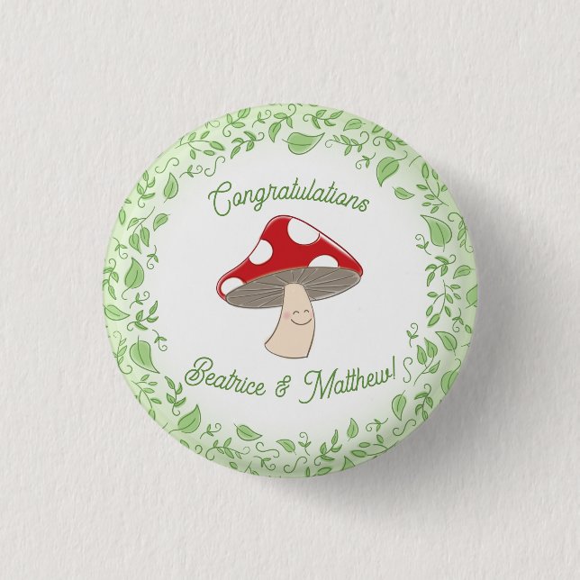 Badge Rond 2,50 Cm Baby shower champignon (Devant)