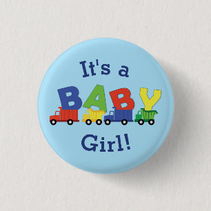 Badge Rond 2,50 Cm Baby shower de camions