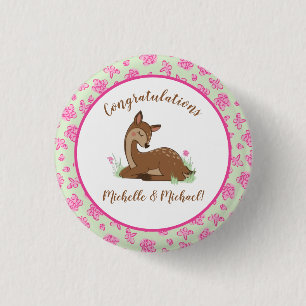 Badge Rond 2,50 Cm Baby shower de cerfs