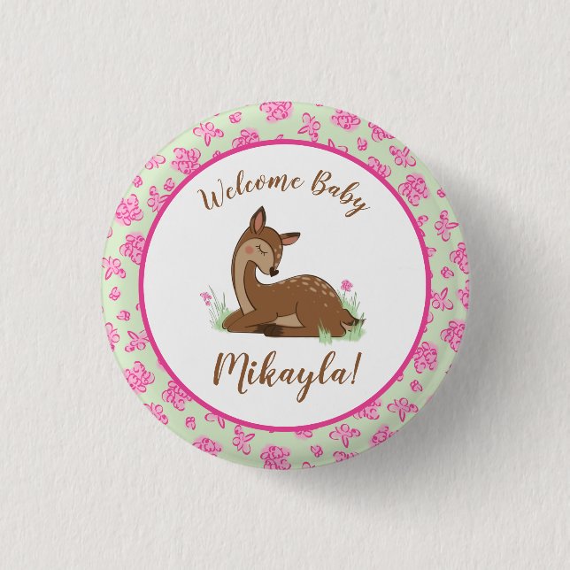 Badge Rond 2,50 Cm Baby shower de cerfs (Devant)