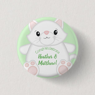 Badge Rond 2,50 Cm Baby shower de chat Kitty