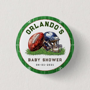 Badge Rond 2,50 Cm Baby Shower de Football Une Petite Star Arrive