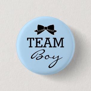 Badge Rond 2,50 Cm Baby shower de garçon d'équipe bleu et noir