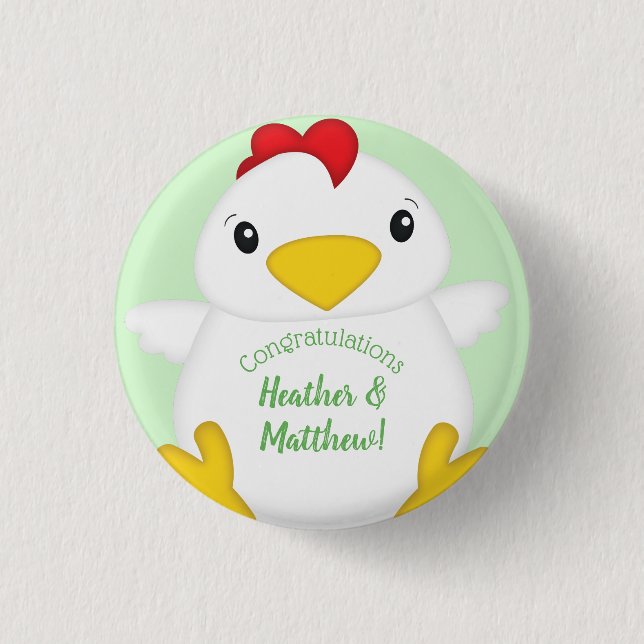 Badge Rond 2,50 Cm Baby shower de poulet (Devant)