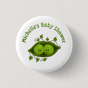 Badge Rond 2,50 Cm Baby shower Deux Pois Dans Une Poitrine Personnali