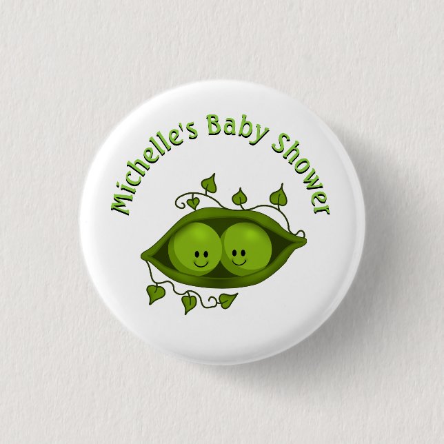 Badge Rond 2,50 Cm Baby shower Deux Pois Dans Une Poitrine Personnali (Devant)