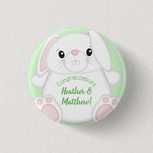 Badge Rond 2,50 Cm Baby shower lapin lapin