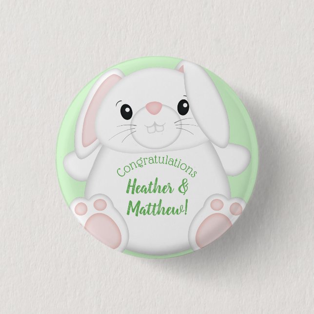 Badge Rond 2,50 Cm Baby shower lapin lapin (Devant)