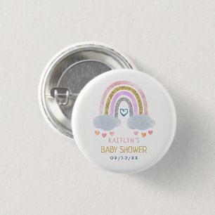 Badge Rond 2,50 Cm Baby shower Little Rainbow