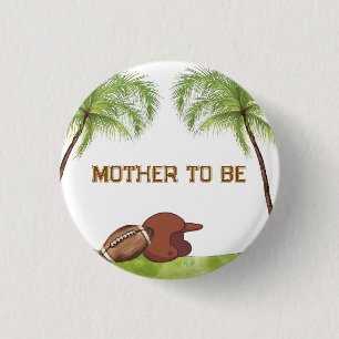 Badge Rond 2,50 Cm Baby Shower Maman Futur Bébé Football d'Été