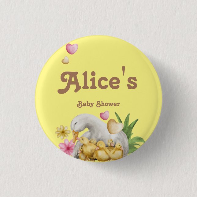 Badge Rond 2,50 Cm Baby shower mignon maman et bébé neutre (Devant)