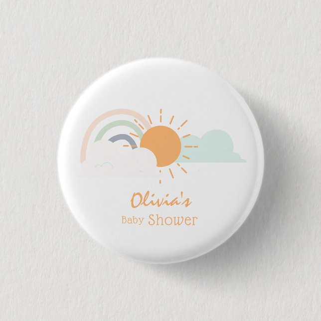 Badge Rond 2,50 Cm Baby shower minimal Pastel (Devant)