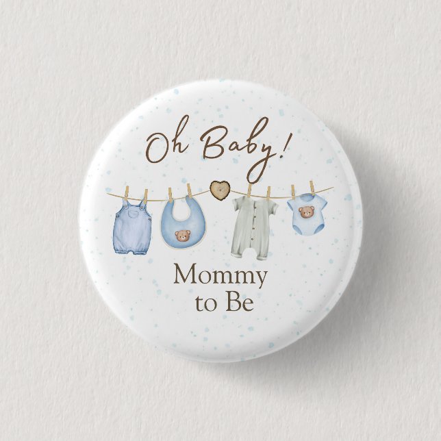 Badge Rond 2,50 Cm Baby Shower Oh Baby! Button (Devant)