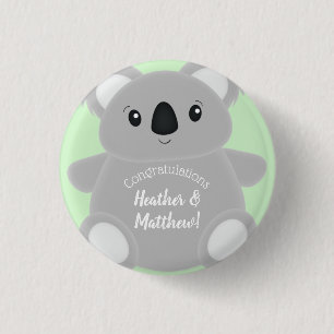 Badge Rond 2,50 Cm Baby shower Ours Koala Vert